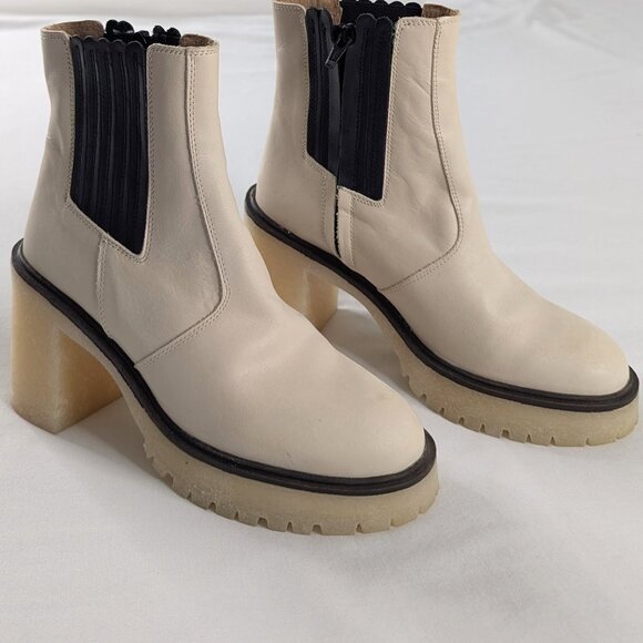 Free People Shoes - Free People James Leather Platform Chunky Heel Side Zip Chelsea Boots